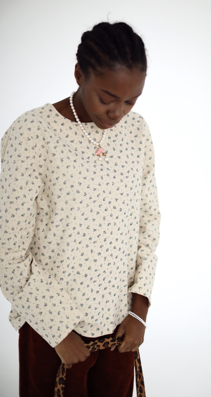 Лонгслив из фланели с цветочным принтом