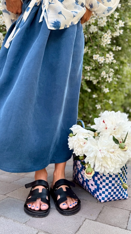 Юбка из купры  синего цвета