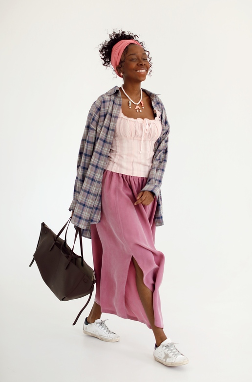 Юбка из купры  розового цвета