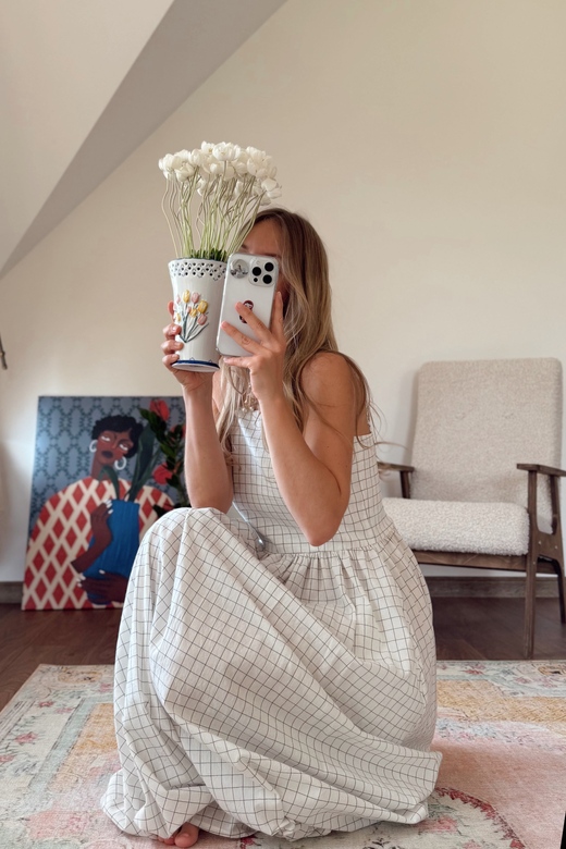 Сарафан на регулируемых бретелях из хлопка