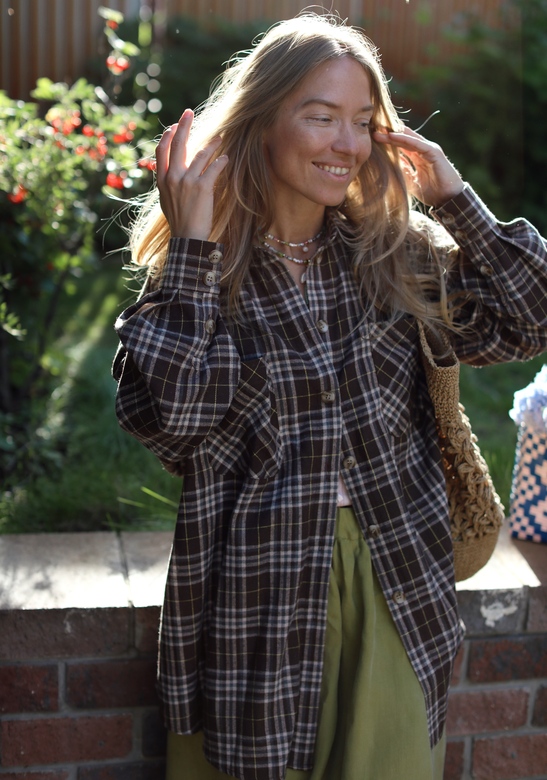 Рубашка в клетку  “Шоколад”