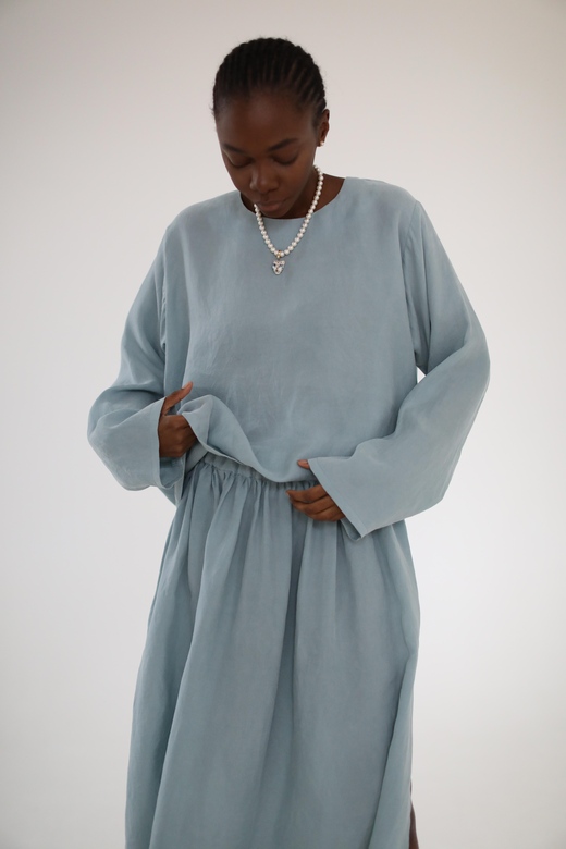 Лонгслив из купры «Simple» Starlight Blue color