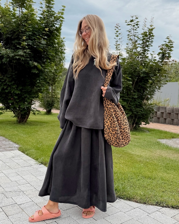 Лонгслив из купры «Simple» графитового цвета