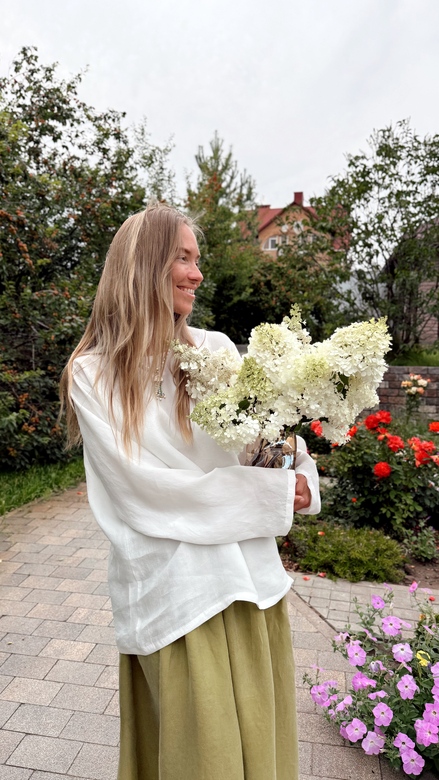 Лонгслив из купры «Simple» белого цвета