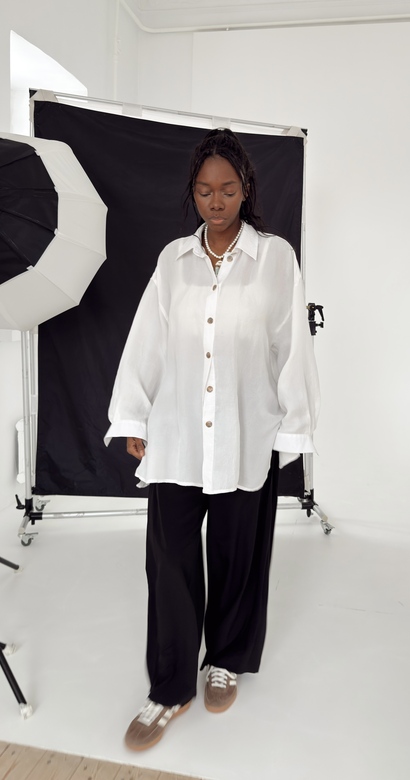 Рубашка "Simple" из купры  белого цвета