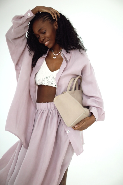 Рубашка "Симпл" из купры цвета розового тумана