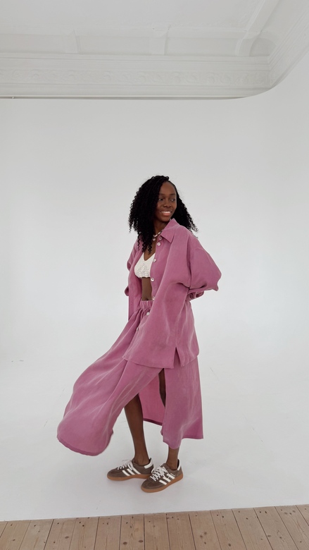 Комплект из купры: юбка + рубашка «Симпл» розового цвета