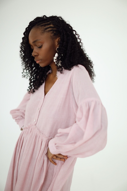 Платье «Королева солнца»   midi  нежно розового цвета