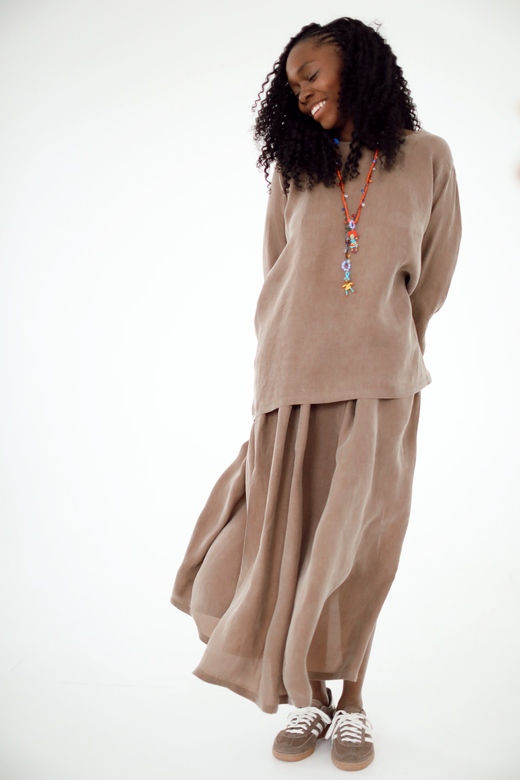 Юбка из купры шоколадного цвета