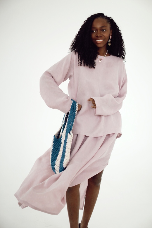 Лонгслив из купры «Симпл»  цвета розового тумана