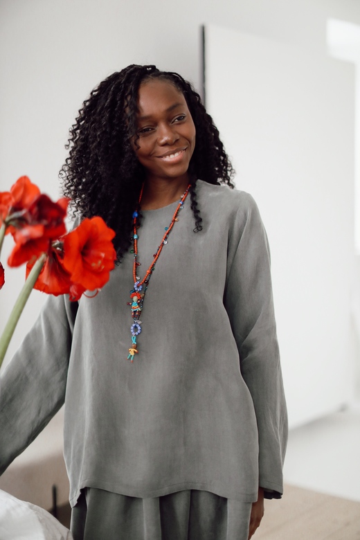 Лонгслив из купры «Симпл» цвет хаки