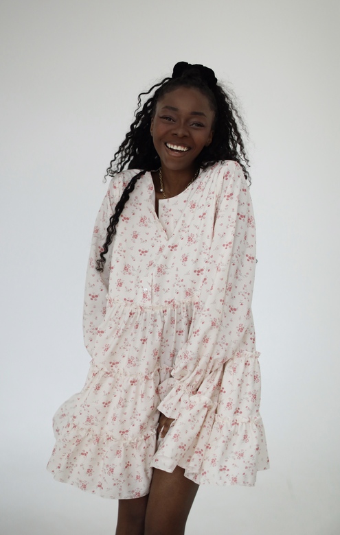 Платье «Пудра» из лёгкой вискозы с цветочным принтом