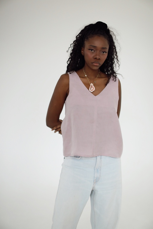 Топ из купры «Симпл»  цвета розового тумана