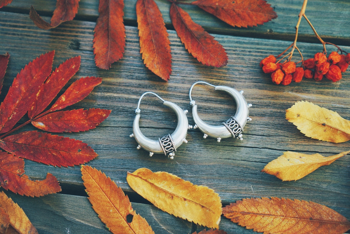 Круглые серебряные серьги