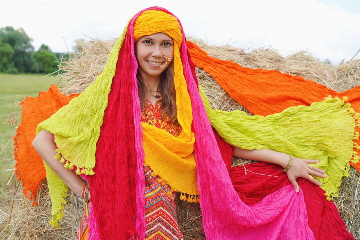 Однотонные хлопковые шарфы-дупатты