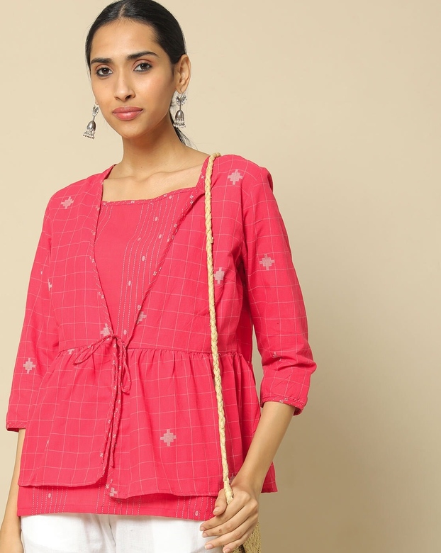 Туника Саттва короткая из южноиндийского хлопка, M