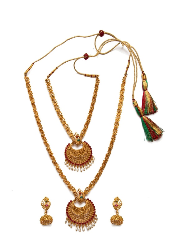 Длинное ожелерье с павлинами