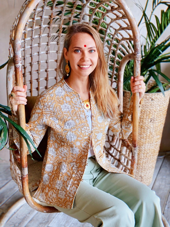 Двусторонний жакет с цветочным узором, S