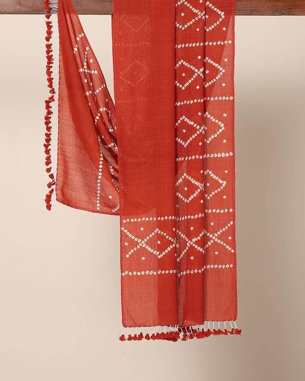 Кирпичного цвета шерстяная шаль