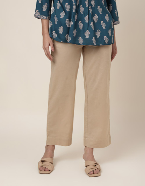 Бежевые укороченные штаны, S