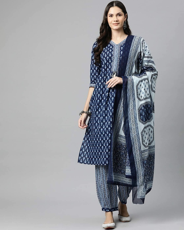 Темно-синий сальвар камиз, М