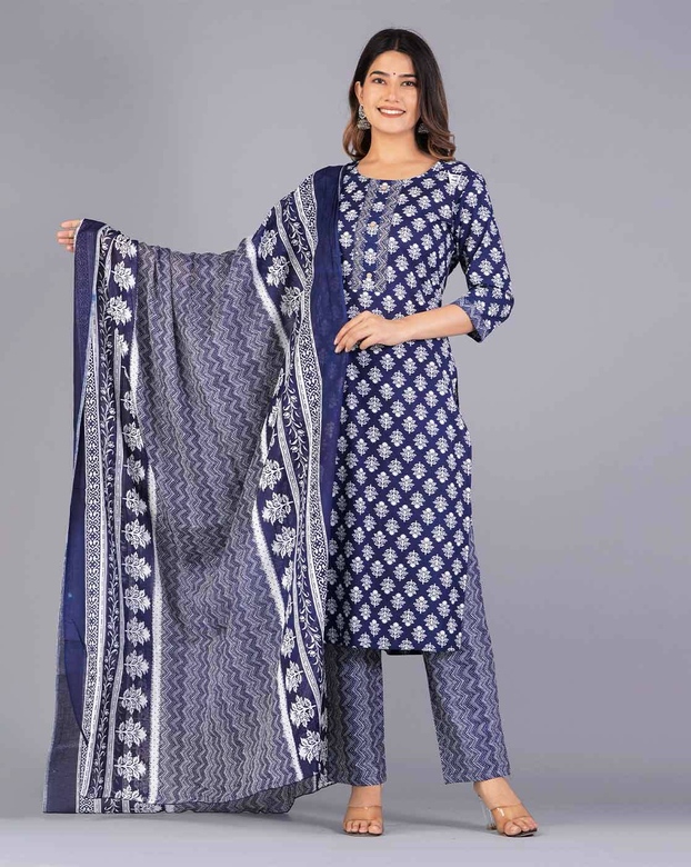 Сальвар камиз синего цвета, S, L, XXL