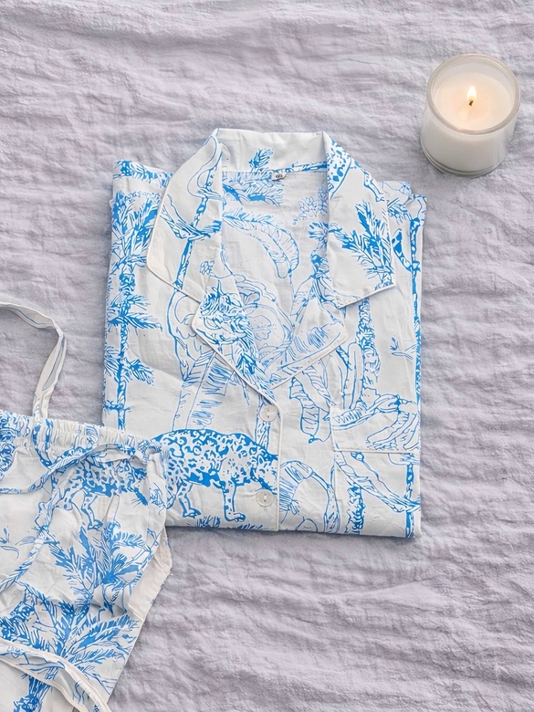 Голубая пижама Джунгли, S, M, XL