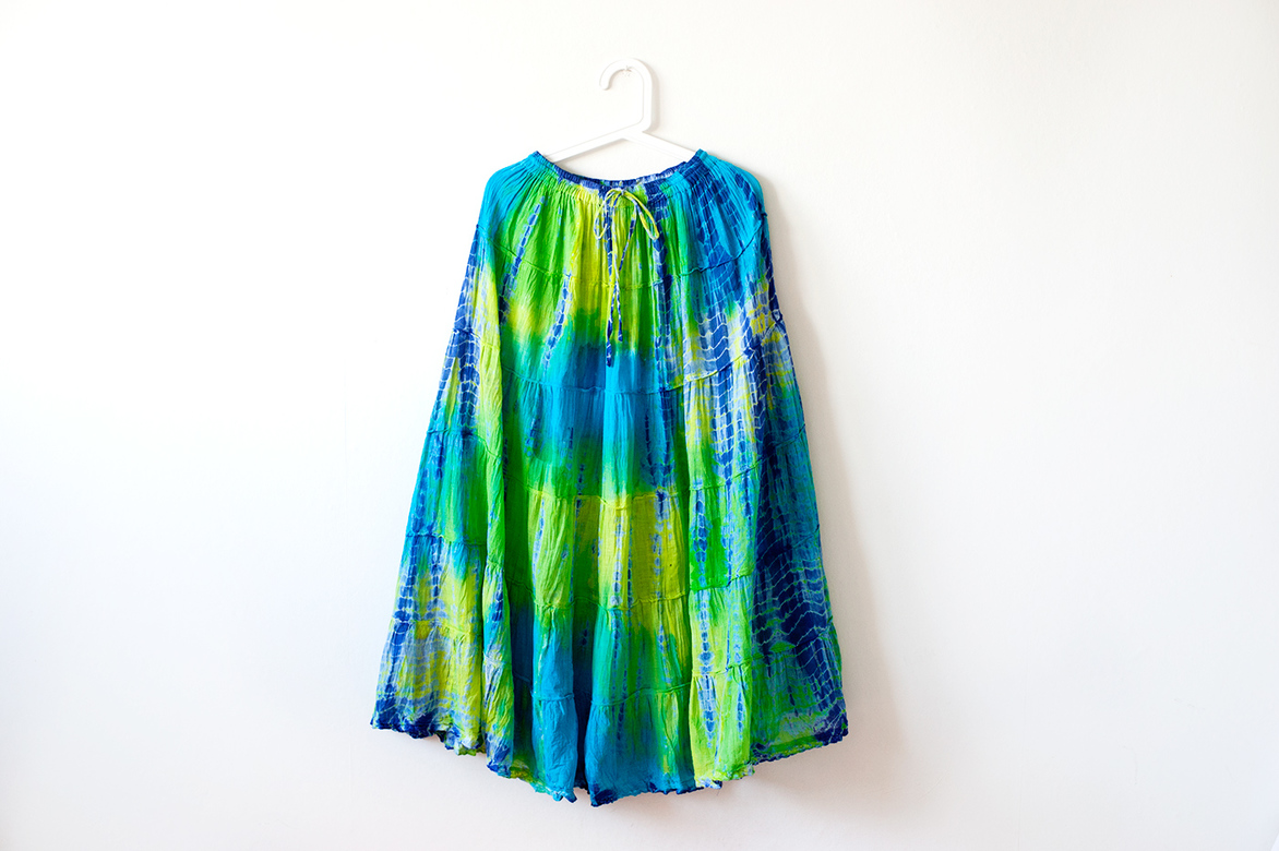 Салатовая хиппи юбка