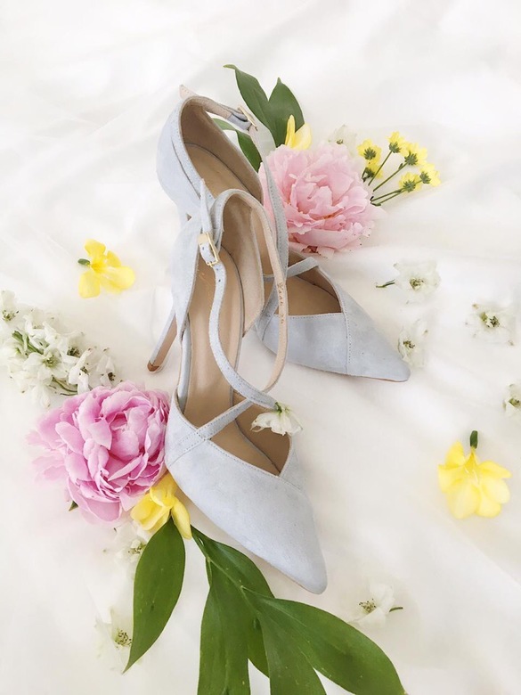 Голубые замшевые туфли "Одалис"