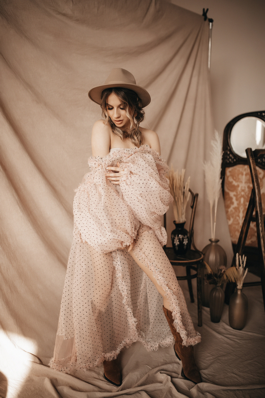 Будуарное зефирное платье (Аренда)