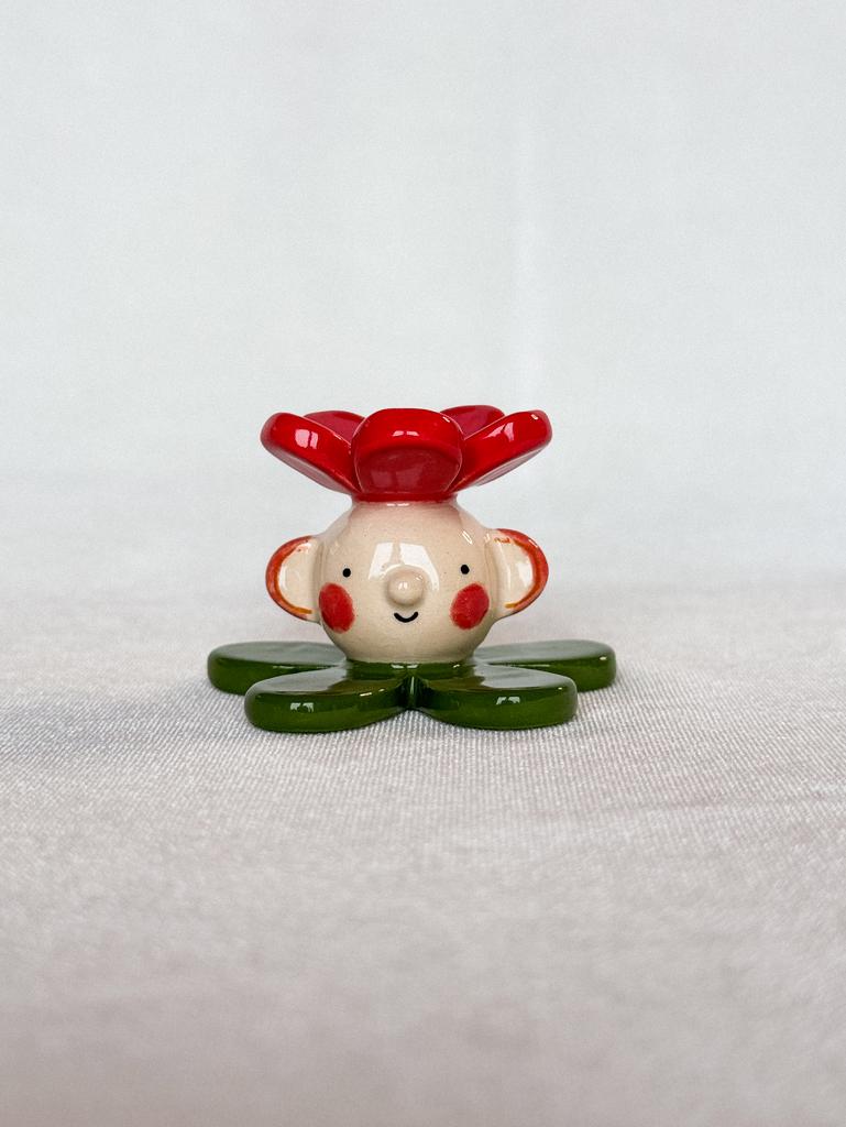 подсвечник "цветочек" красный