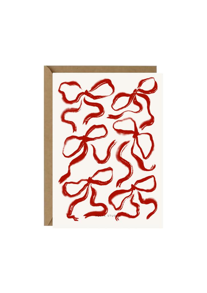 Открытка BOWS RED