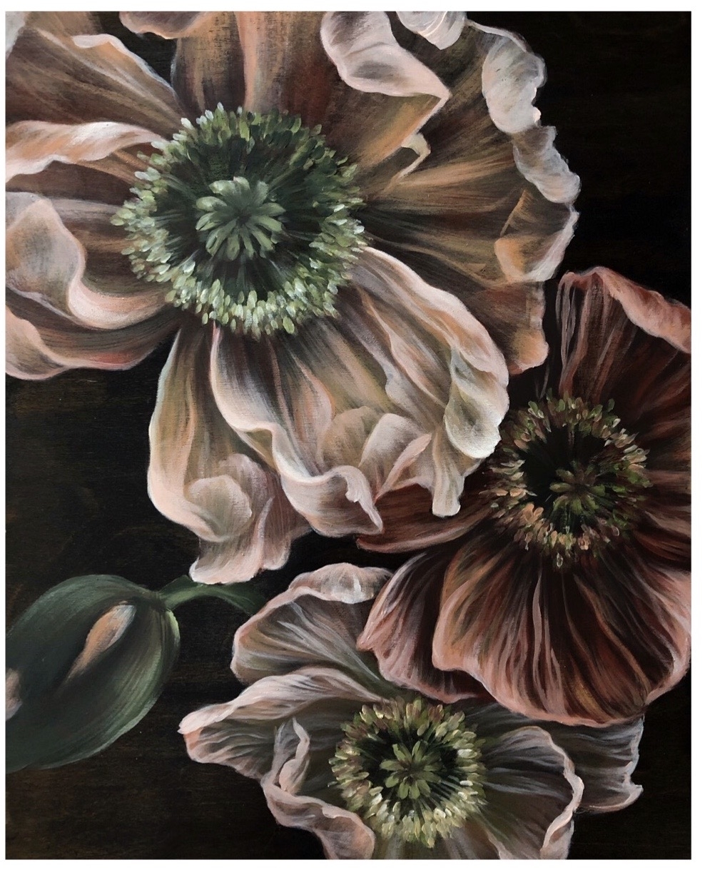 "Пудровые маки" акрилом