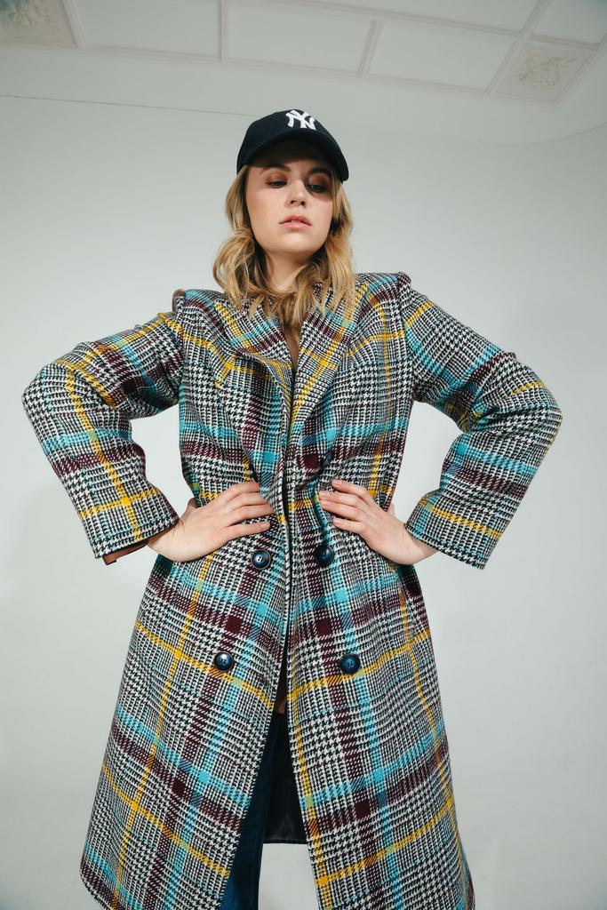 пальто клетка