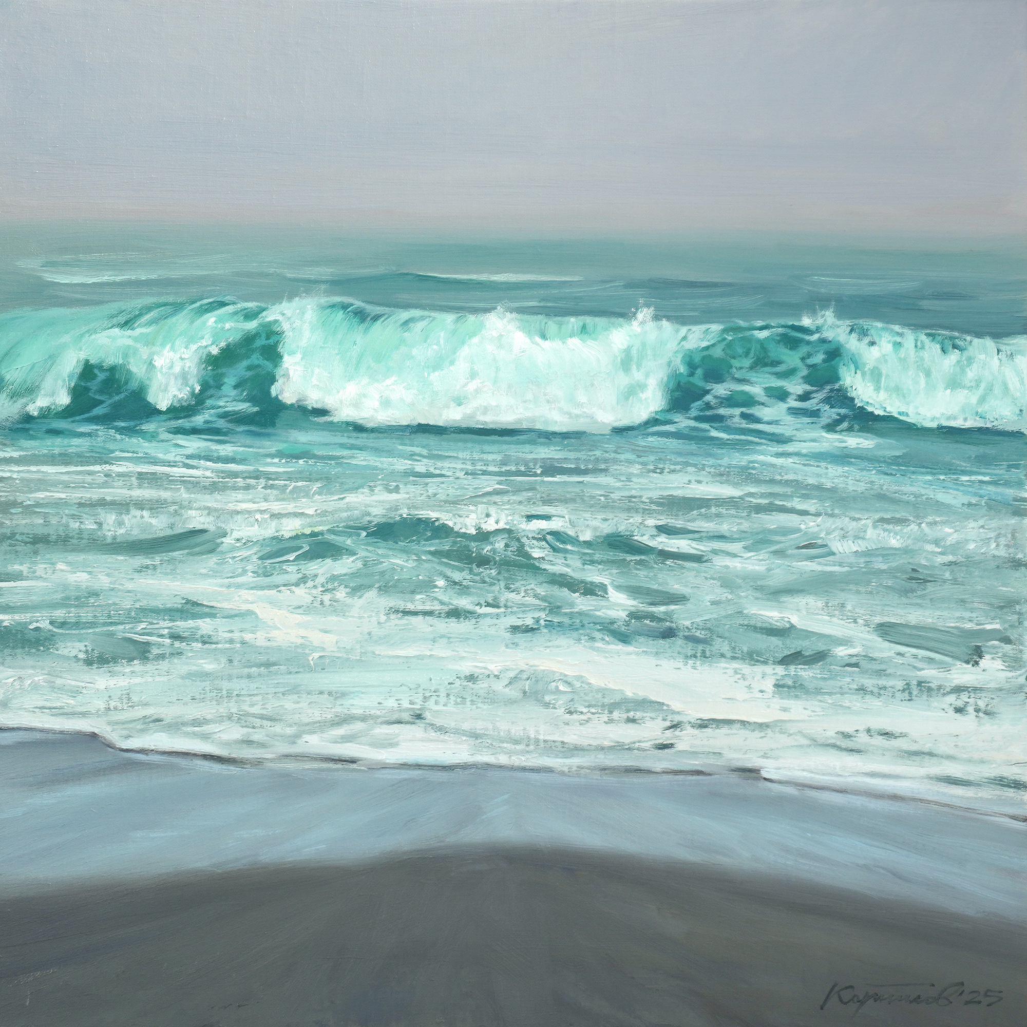 Изумрудная волна. 50х50см