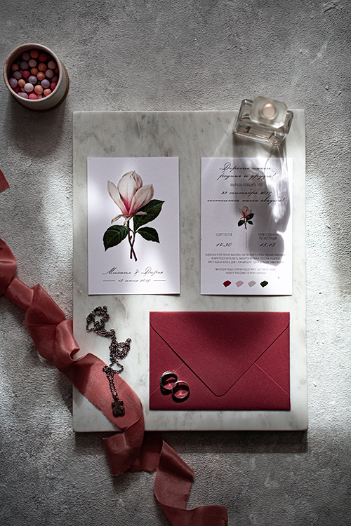 Приглашения "Цветок магнолии"