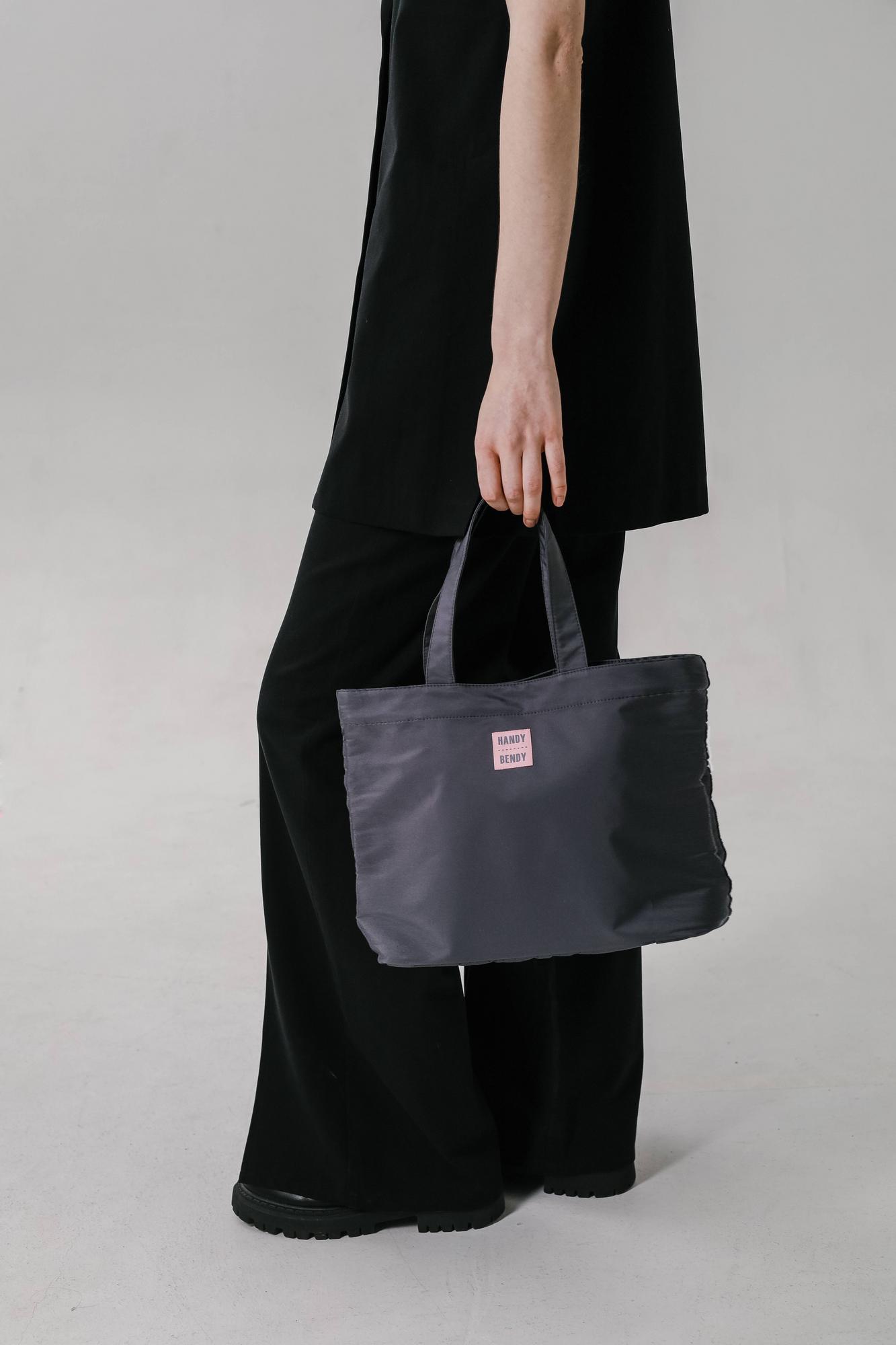 Сумка Basic на кнопке, темно-серый