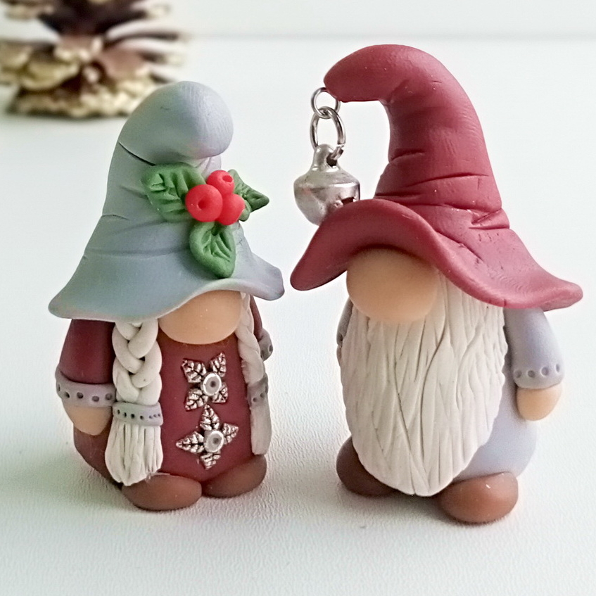 TWO CHRISTMAS GNOMES