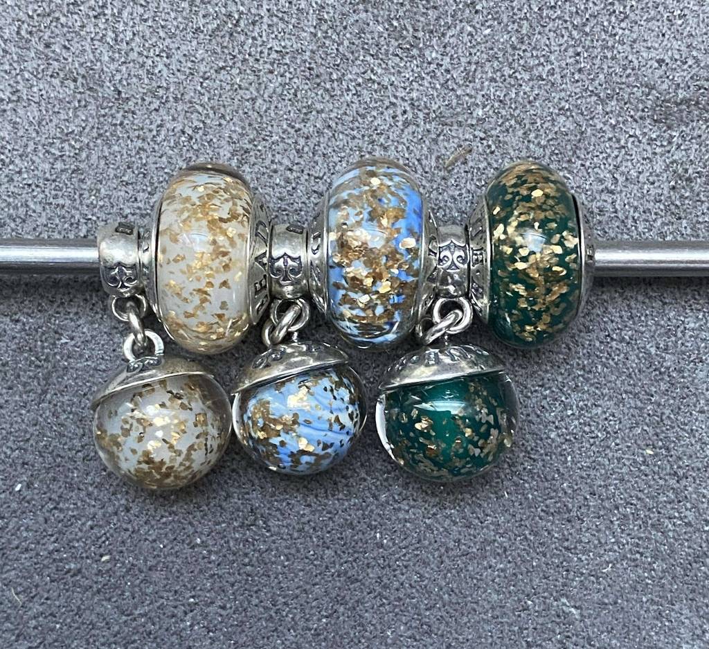 Gold Flakes SET Bead+Dangle