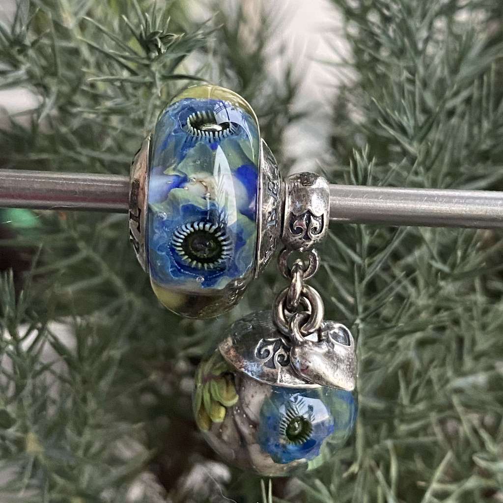 AQUARIUM SET 4 blue-green flowers