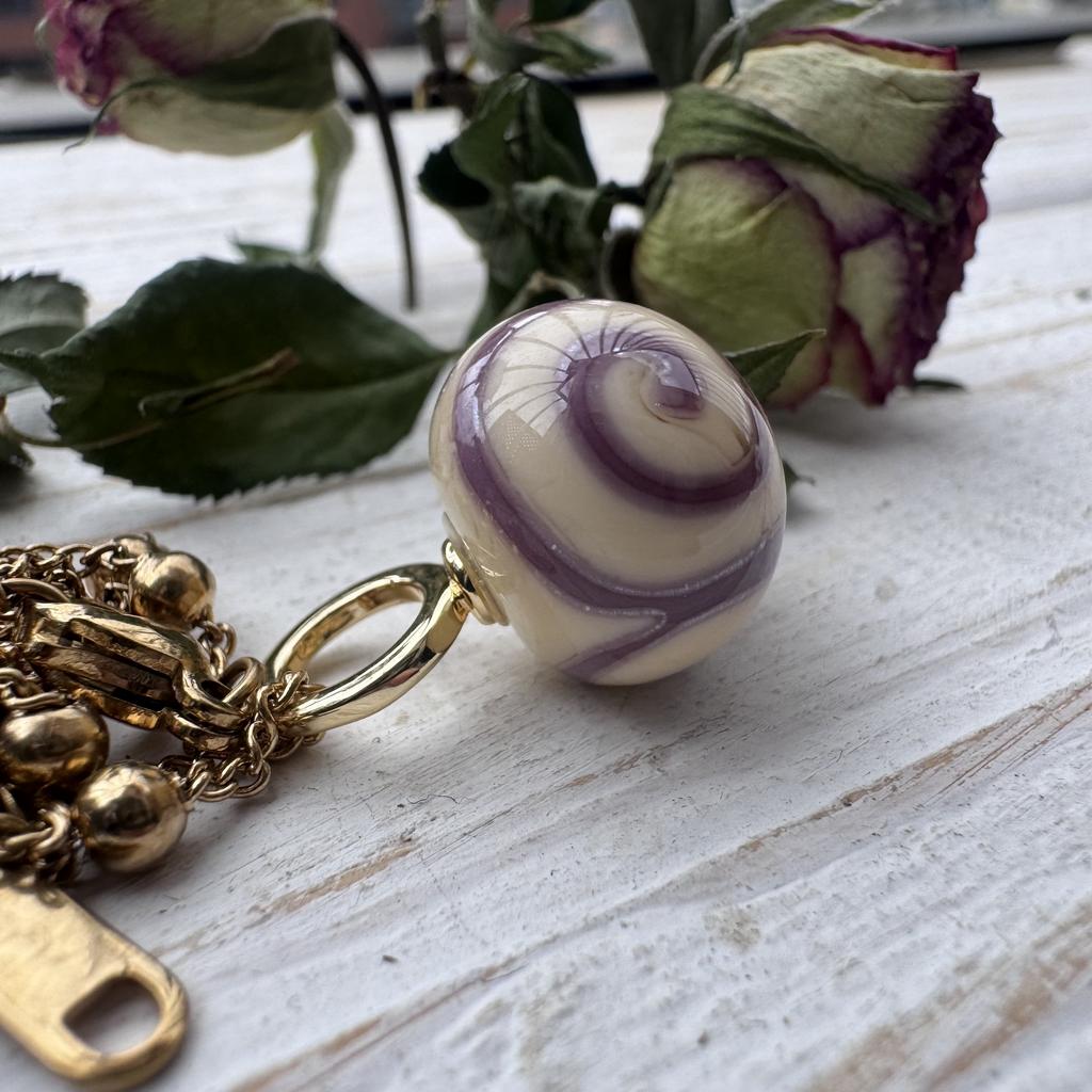 Purple swirl steel dangle