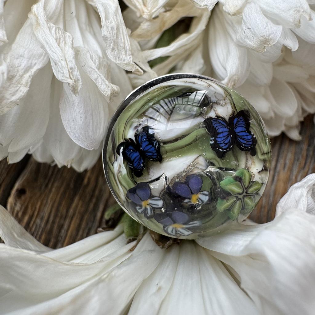 2 butterflies viola ring