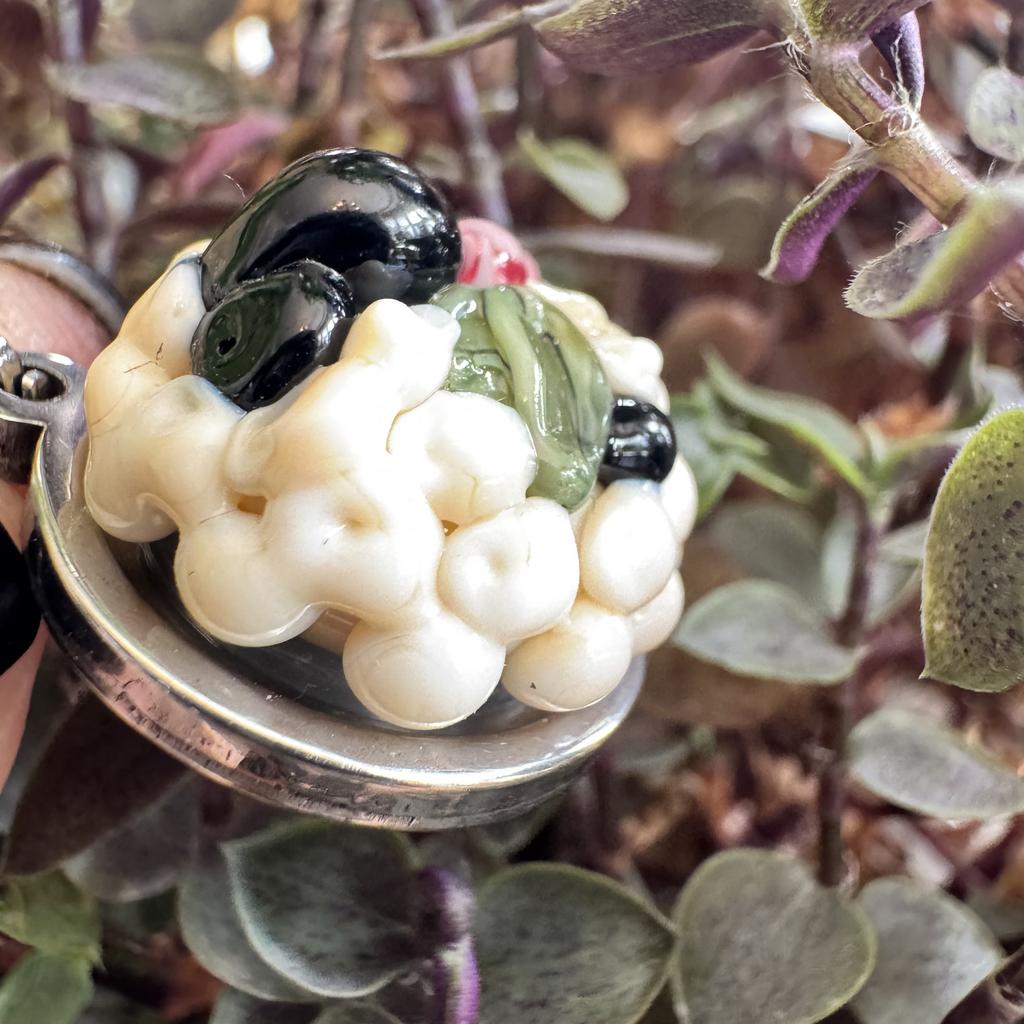 Pink berries sheep pendant