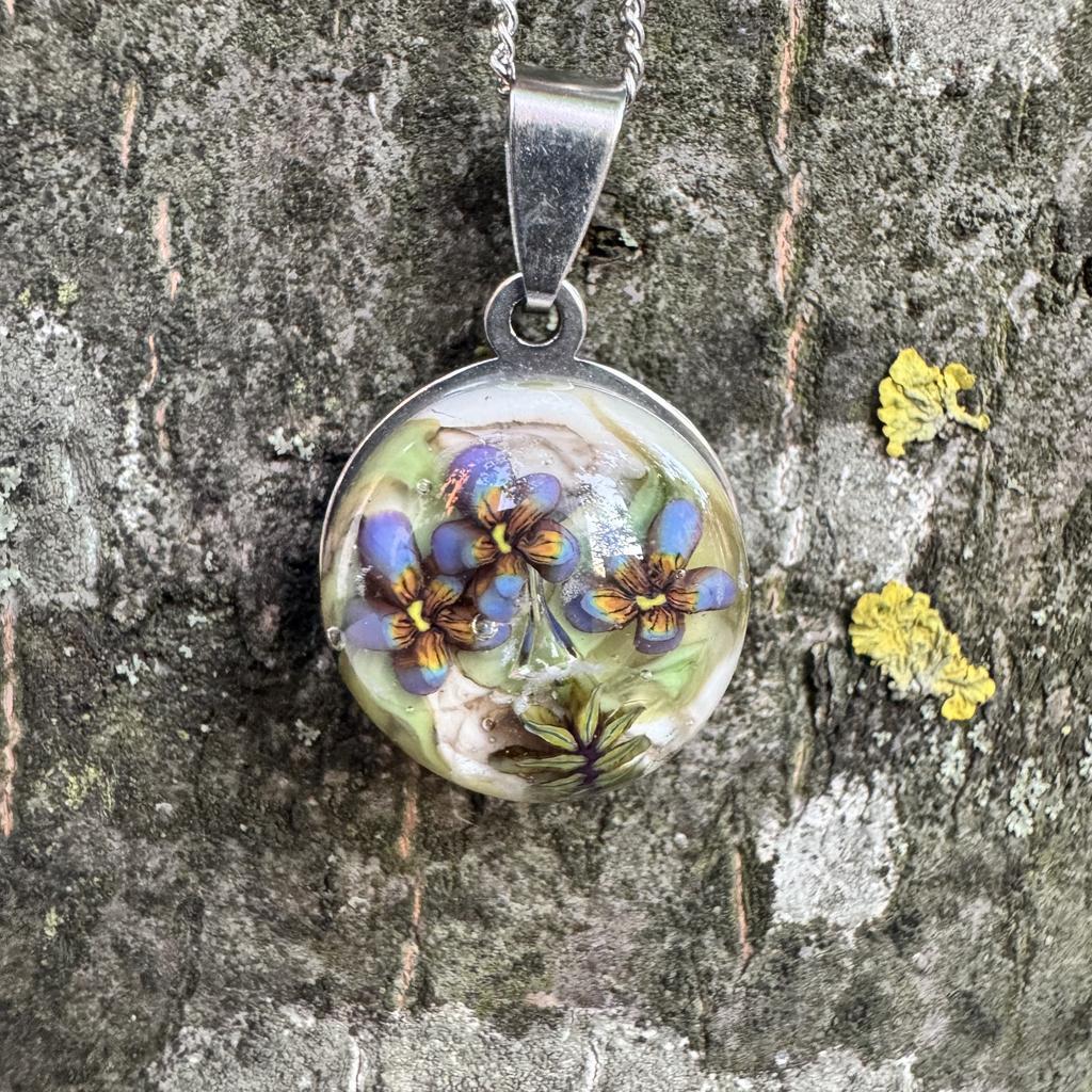 Rainbow flower M pendant