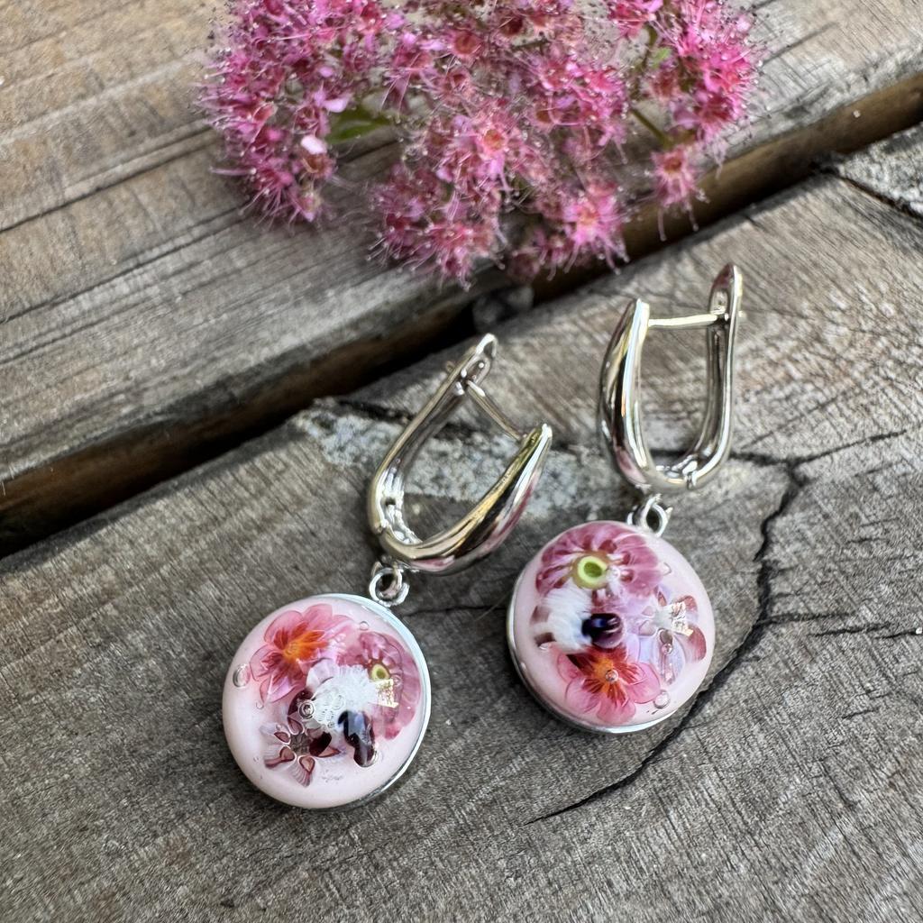 Pink sheep earrings