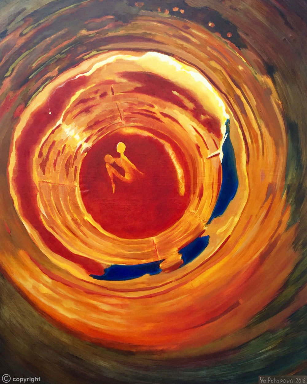 Modern painting circulation "Meeting" author's conceptual, oil on canvas 130x100 cm