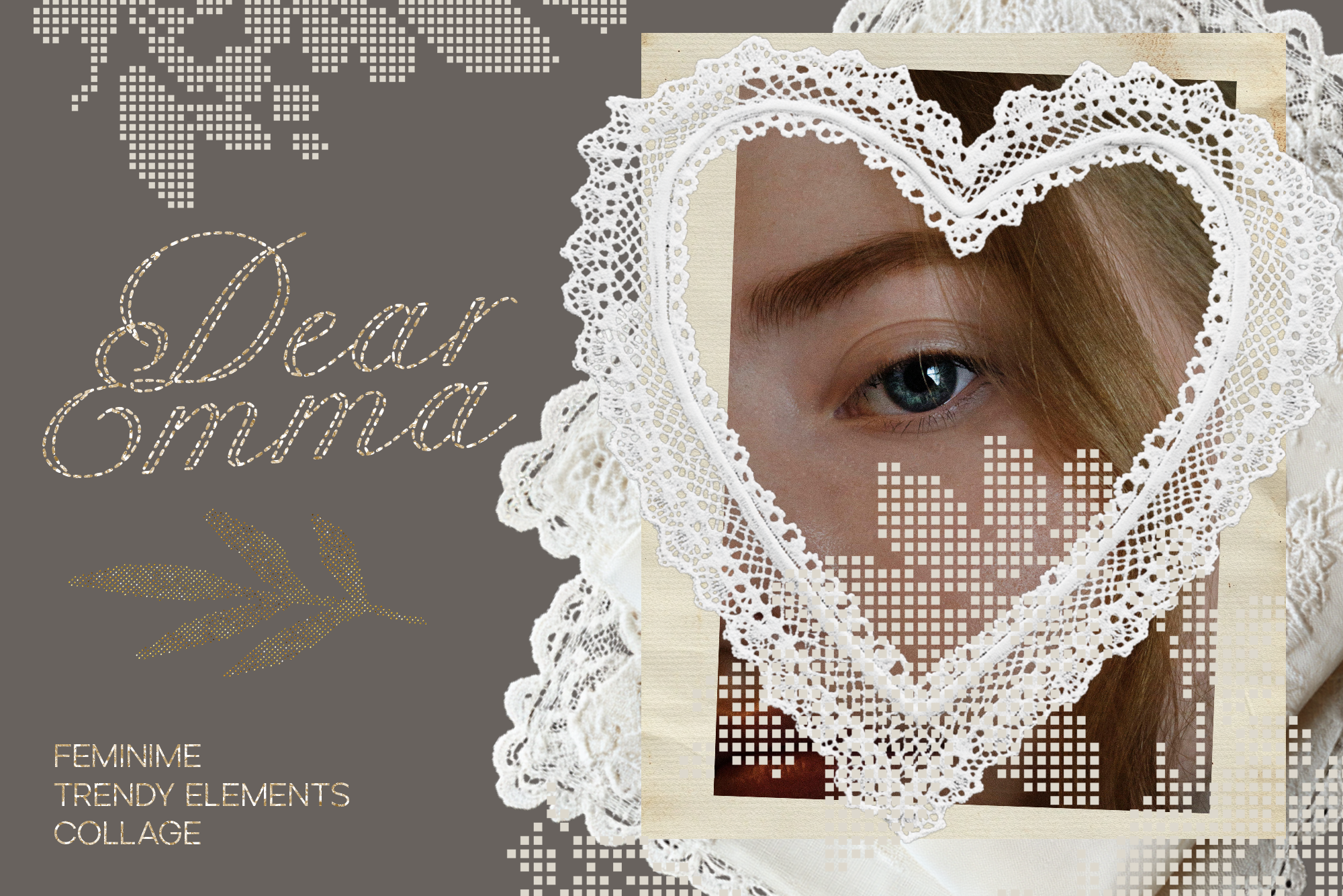 Dear Emma - Lace & Napkins Collage