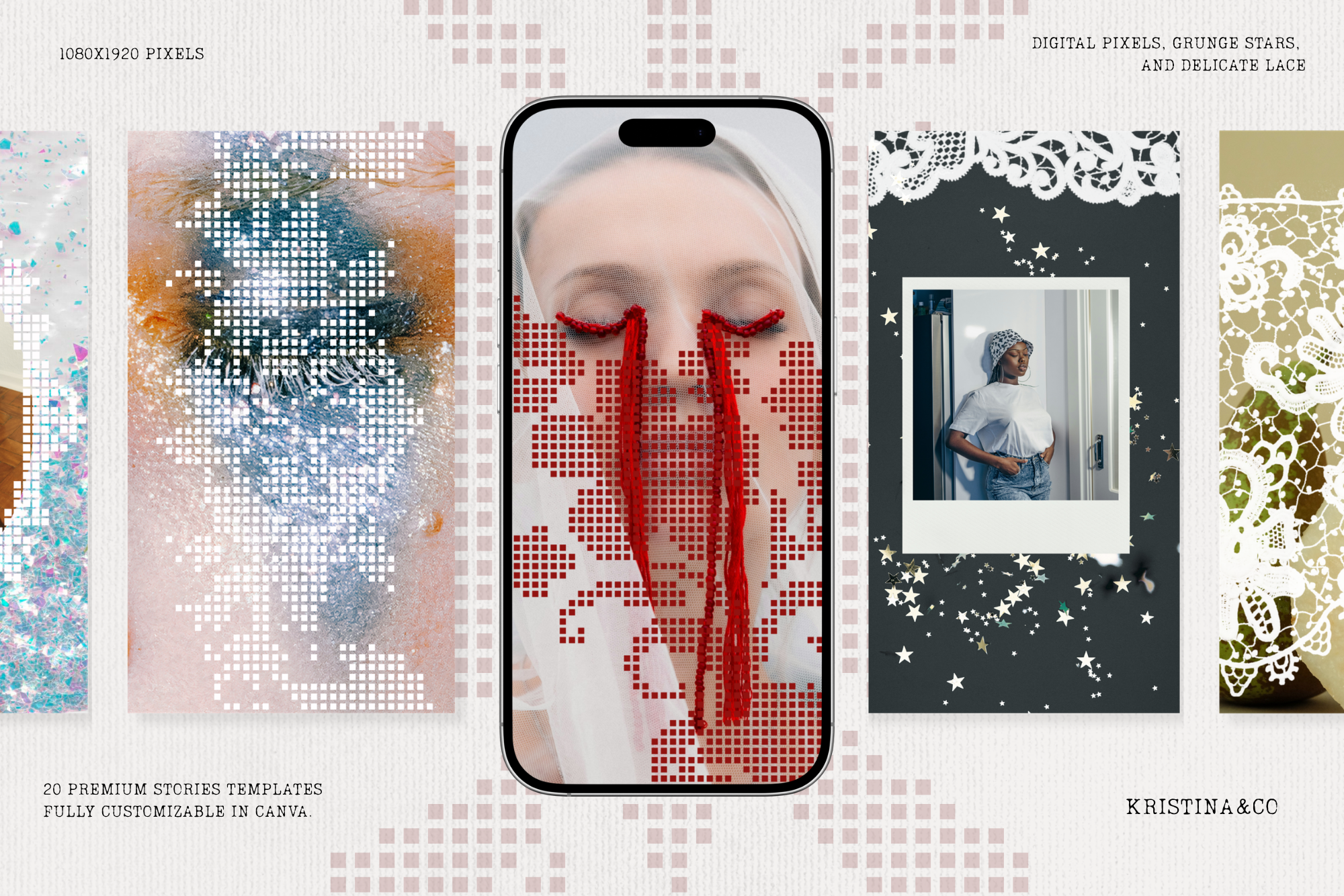 Lace & Pixels — 20 Canva Instagram Stories
