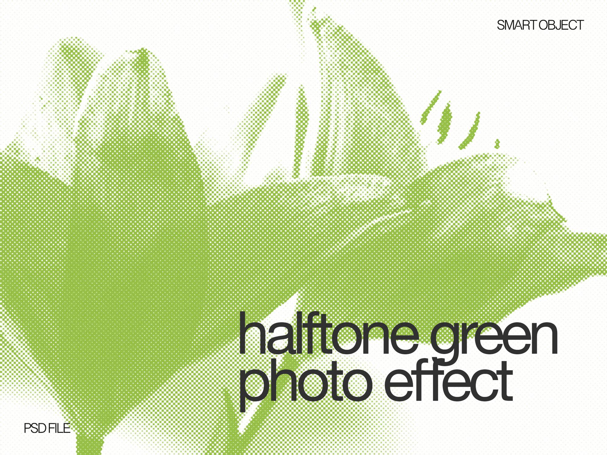 : Halftone Green Photo Effect PSD
