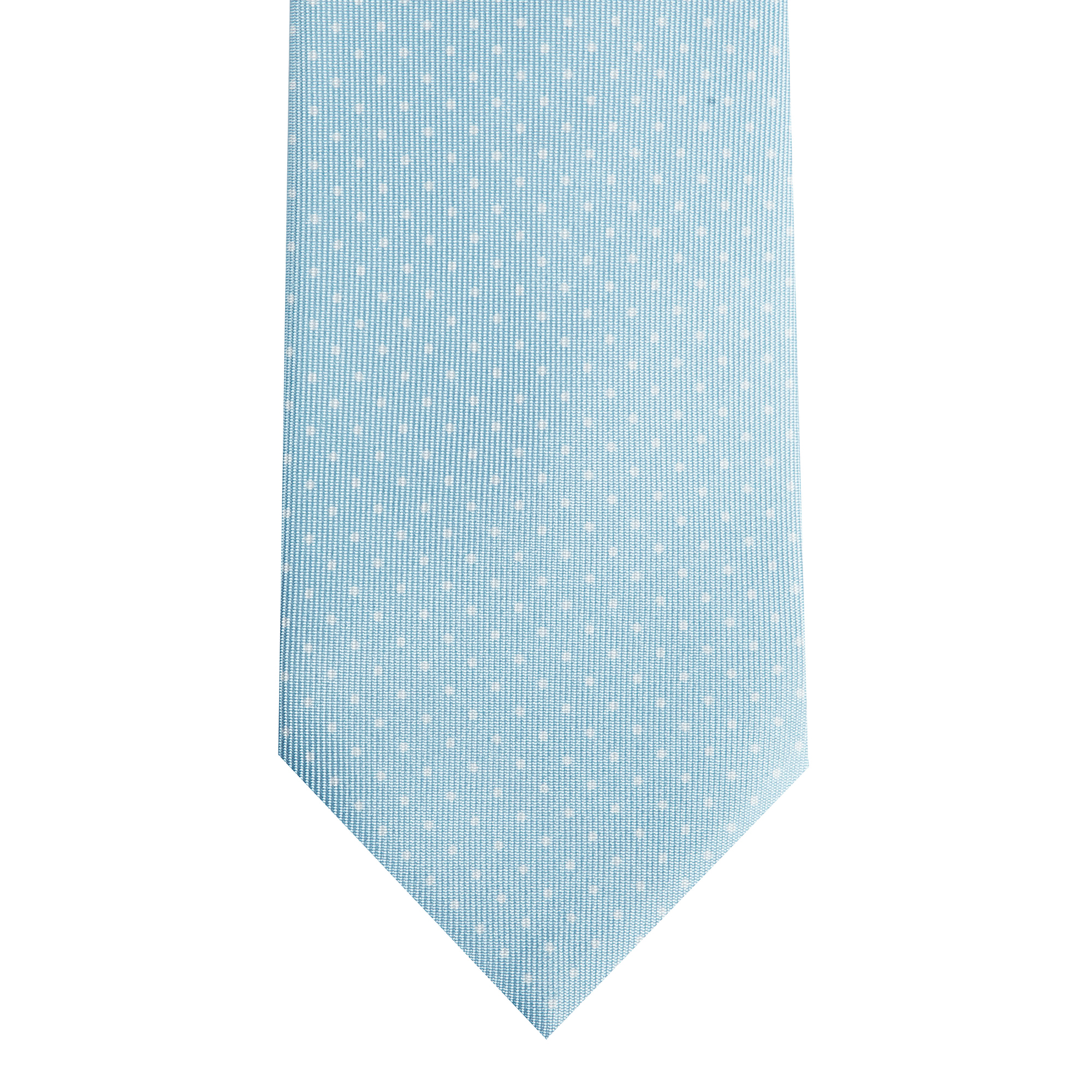 Светло-голубой галстук в мелкий горошек, шёлк